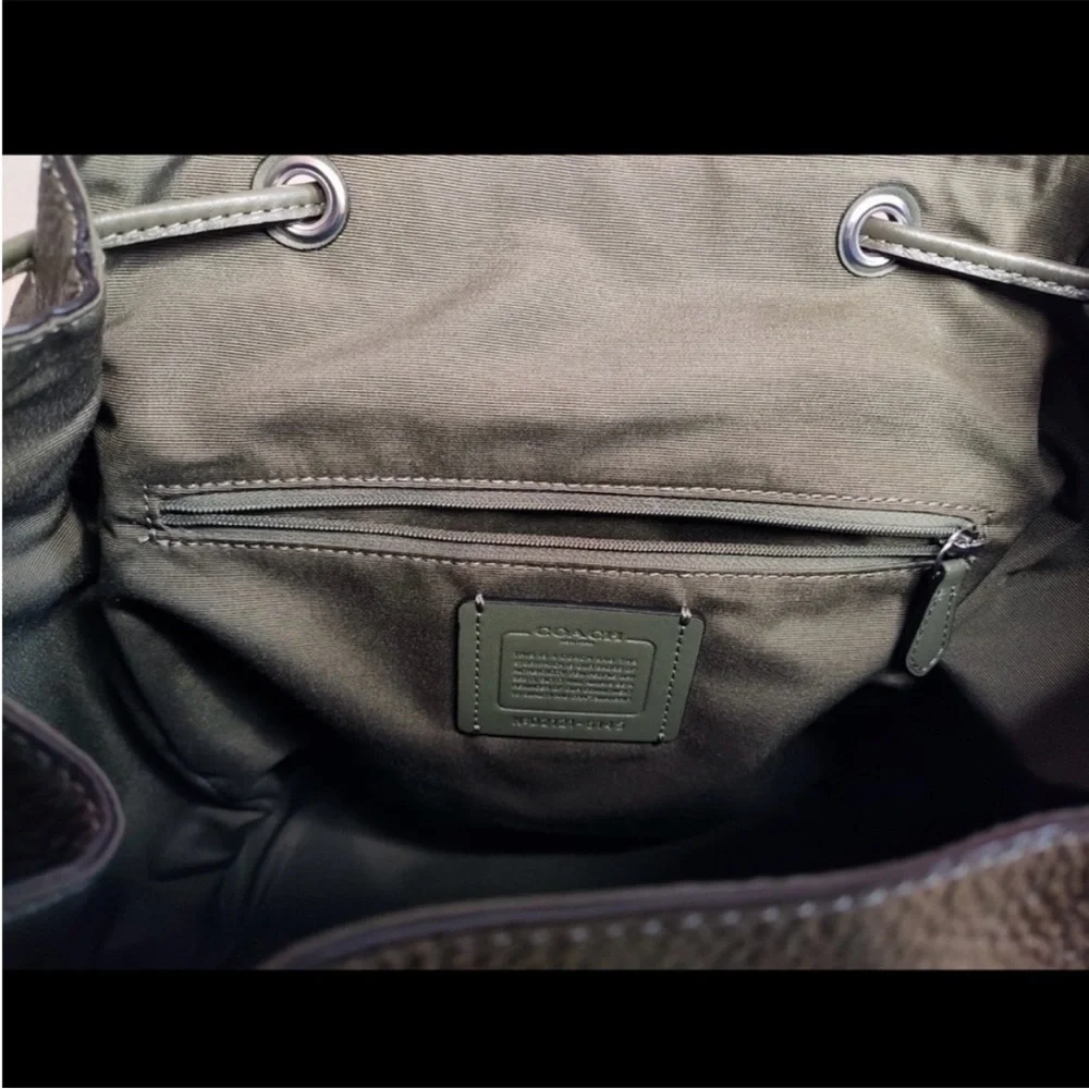 Coach Surplus Green Pebble Leather Pennie Backpack - Picture 9 of 11